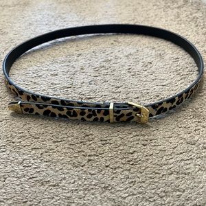 Express Leopard Faux Hair Belt